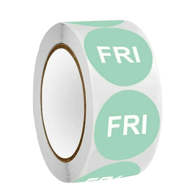Days of the Week Stickers on Sale 7 Day of the Week Sticker 1 Inch Round Day Dot Rotation Labels Date Stickers for Containers (500 Labels/Roll) Day Dots Food Labels Clearance 1 Roll of Stickers