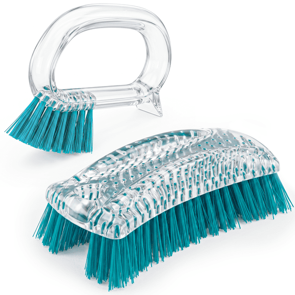 ILAVCLEAN Heavy-Duty Scrub Brush Set for Cleaning Shower Scrubber Brush Stiff Bristles Cleaning Brush for Kitchen, Bathtub,Grout,Floor,Wall,Sink