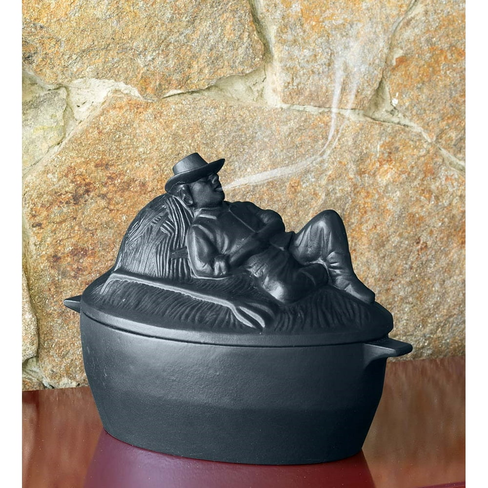 Cast Iron Wood Stove Steamer Kettle / Humidifier with Sleeping Man