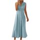 thumbnail image 1 of Vestido informal para mujer: largo con botones, cuello elegante, cómodo para el verano, lavable a máquina, 1 of 5