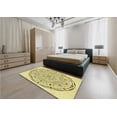 thumbnail image 4 of Ahgly Company Indoor Round Patterned Sun Yellow Area Rugs, 6' Round, 4 of 6