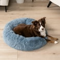 thumbnail image 2 of PetAmi Calming Dog Bed for Small Medium Dog Cat, Round Donut Dog Bed Washable, Fluffy Faux Fur Plush Cuddler Pet Kitten Cushion Bed, Anti-Slip, Fits up to 45 lbs, 30 inch, Dusty Blue, 2 of 9