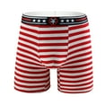 thumbnail image 1 of TSADFHJI sous-Vêtements pour Hommes Slips Coton sous-Vêtements pour Hommes Coton Allongé Angle Plat Rayures Taille Basse Confortable Course à Pied Jambes L Rouge Pastèque, 1 of 3