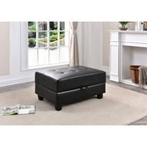 Glory Furniture Revere Faux Leather Ottoman in Black