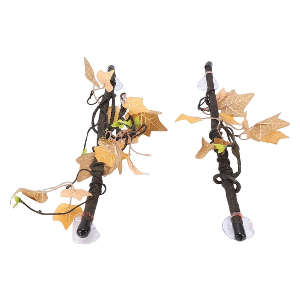 Ramas 2 Piezas De Ramas De Reptiles Con Ventosas, Ramas Trepadoras De Reptiles De Plástico Realistas Para Decoración De Terrarios