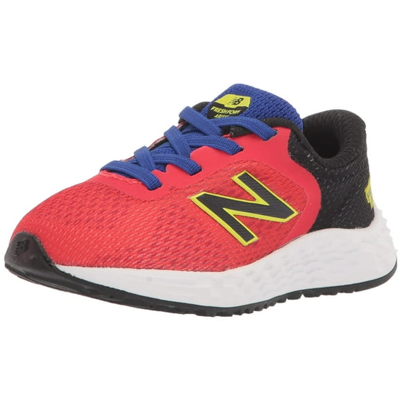 New Balance Kid's Fresh Foam Arishi V2 Bungee Running Shoe, Neo Flame/Black/Lemonade, 3 M US Infant (0-12 Months)