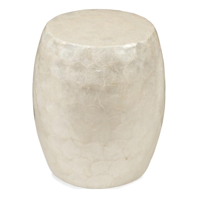 Capiz Stone Accent Table in White Capiz Shell