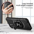thumbnail image 6 of Compatible for Nokia C210 Case w/Tempered Glass Screen Protector [Military Grade] Ring Car Mount Kickstand Shockproof Hard Phone Case - Black, 6 of 7