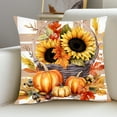 thumbnail image 5 of Guanhe Thanksgiving Pillow Covers 18x18, Fall Throw Pillow Covers Pumpkin Sunflower Leaves Autumn Season Farmhouse Decorative for Sofa Bed, 5 of 7
