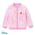 thumbnail image 1 of Disney Princess Toddler Girls Bomber Jacket Aurora Sequin Zip Up Lightweight Sweatshirts Sizes 3-6, 1 of 6