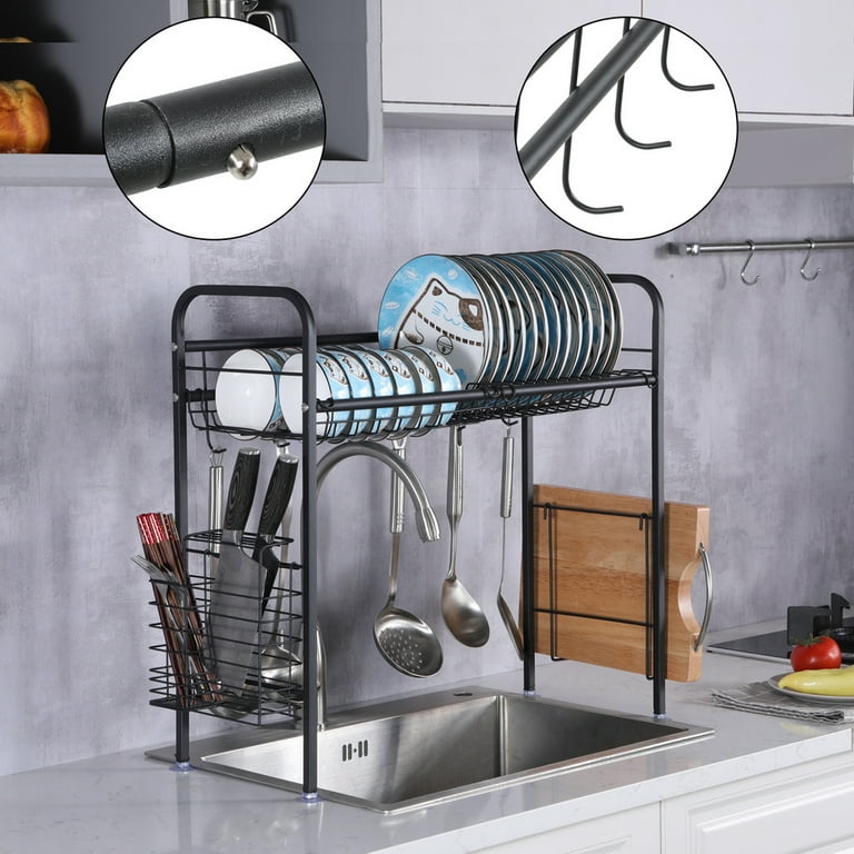 Stainless Steel Over Sink Rack Drain Drainer Drying Rack Dish Rack Cutlery  New