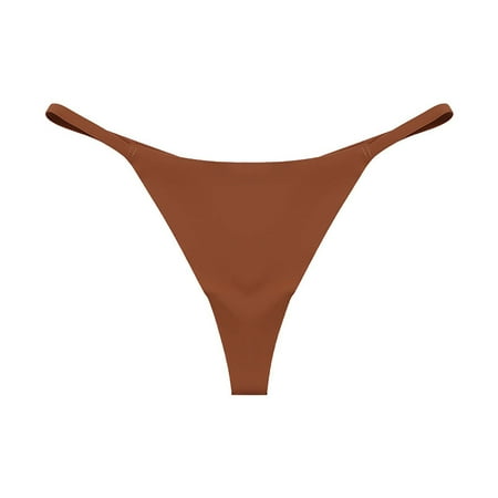 YYDGH Bikini Underwear for Women Comfortable Sexy Hipster Panties High Cut String Seamless Breathable Briefs Orange M