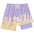 thumbnail image 5 of Glisme Teen Boys Swimsuit Playful Ice Print Swimwear Two Piece Swimsuit With Cute Ice Theme Beach Pool Cute Beach Wear Purple 11-12 Years, 5 of 5