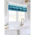 thumbnail image 3 of Valances for Windows Teal Blue Rod Pocket Cafe Window Treatments Valance Curtains for Kitchen Bathroom Laundry Basement Windows 42"x18", 3 of 9