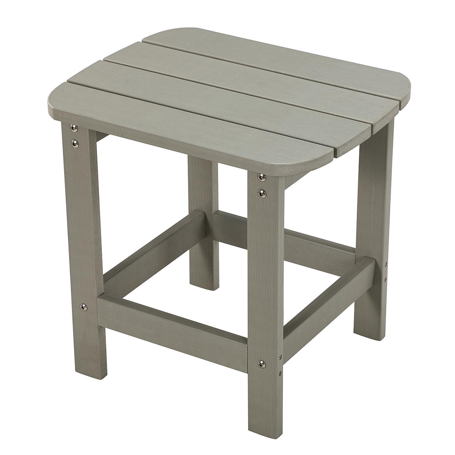 BaytoCare 18 in Plastic End Table for Patio, Outdoor, Gray