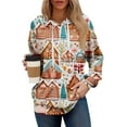thumbnail image 2 of Hoodies For Women Oversized Winter Cute Sweatshirts Pullover Trendy Fall Clothes, Christmas Print Lightweight Design without Pockets for Comfortable Fall Winter Wear,Brown,2XL, 2 of 6