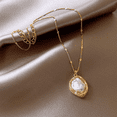 thumbnail image 3 of Irregular Pearl Necklace Necklace Light Luxury Accessories High-End Irregular Necklace Gold Color, 3 of 6