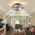 thumbnail image 3 of Rustic Ceiling Fan Light Farmhouse Flush Mount Chandelier with Remote Control, 3 of 15