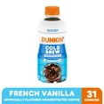 thumbnail image 3 of Dunkin’ French Vanilla Artificially Flavored Cold Brew Concentrated Coffee, 31 Fl oz Bottle, 3 of 12
