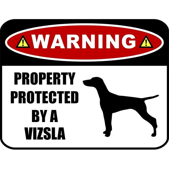 PCSCP Warning Property Protected by a Vizsla (SILHOUETTE) 11.5 inch x 9 inch Laminated Dog Sign