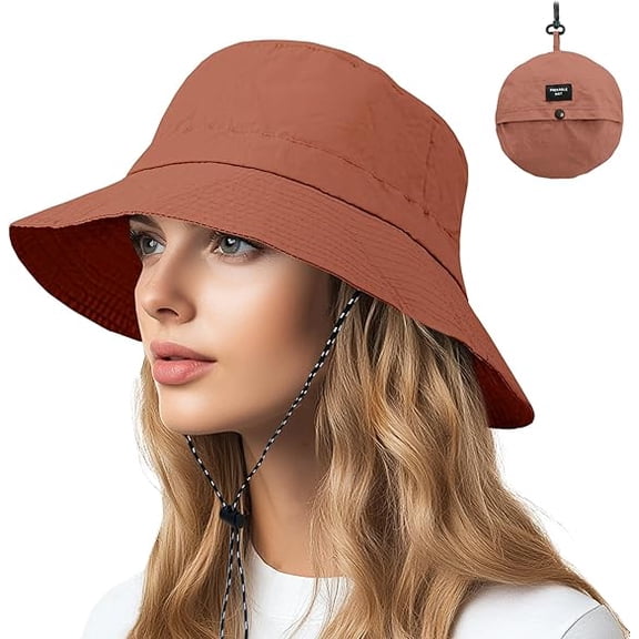 Janrevotw Waterproof Quick Dry Bucket Hats for Woman Men Packable Foldable Rain Sun Hat Lightweight Hiking Hat