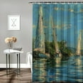 thumbnail image 2 of PRATYUS  Shower Curtain Custom Fabric Set Claude French Sailboat Ocean Beach Polyester Curtain for Bathroom Decorative Shower Curtain with Hooks, 2 of 7