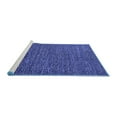 thumbnail image 2 of Ahgly Company Machine Washable Indoor Round Solid Blue Modern Area Rugs, 3' Round, 2 of 4