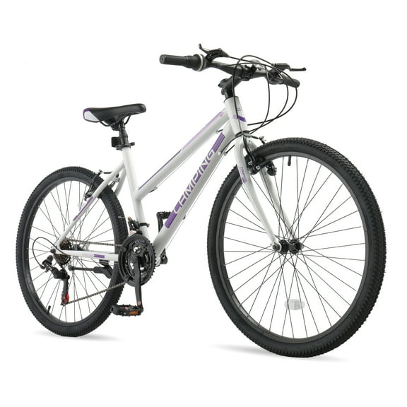 Ktaxon 26 inch Mountain Bike for Women, Dual V Brakes 21 Speeds Women Bike, Purple White