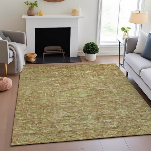 Addison Rugs Mayfield Premium Machine Washable Traditional Medallion Terracotta Rectangle Rug, 10' x 14'