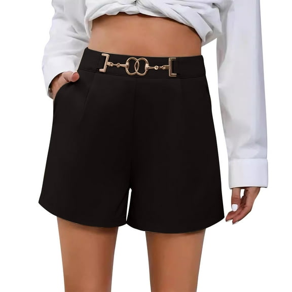 UAMVSH Work Shorts for Women Trendy Ladies Side Zipper Business Casual Shorts Comfortable High Waist Office Shorts with Pockets