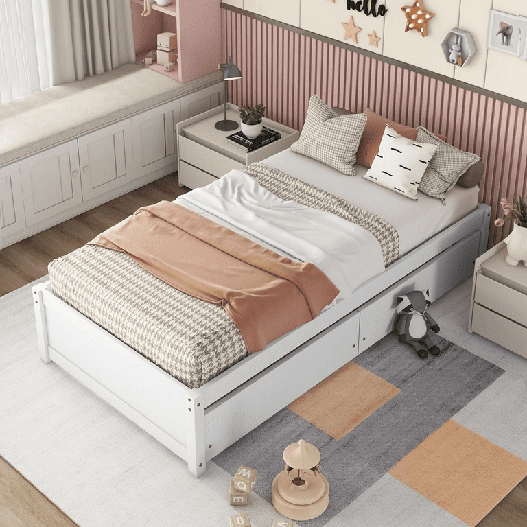 Twin platform bed no headboard sales