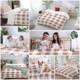 thumbnail image 6 of Brown Checkered Bedding 3 Piece Duvet Cover Set Queen Size, Farmhouse Buffalo Plaid Soft Microfiber Comforter Cover with Zipper Closure & Pillowcases, Wrinkle & FadeResistant Quilt Cover, 6 of 9