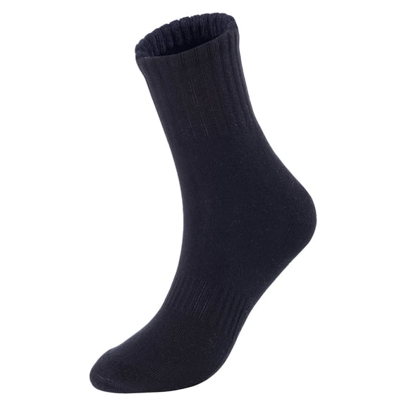 Lian LifeStyle Premium Children's 1 Pair Cotton Sports Socks, Size 12Y-15Y, JH0105, Color Black