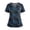 Blue, variant on Halloween Scrub Tops V Neck Short Sleeve, Double Pockets Side Slit Printed, Lightweight Nurse Uniform for Halloween,Black M