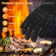 thumbnail image 4 of 1-Pair BBQ Gloves, 1472°F Heat Resistant Non-Slip Grilling Oven Gloves [S Size, Black], 4 of 6