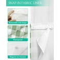 thumbnail image 3 of No Hook Shower Curtain with Snap in Liner, Geometric Simple Green Plaid Hotel Shower Curtains for Bathroom, Washable Shower Curtain Liner Set with Mesh Top Window, 72"x72", 3 of 6