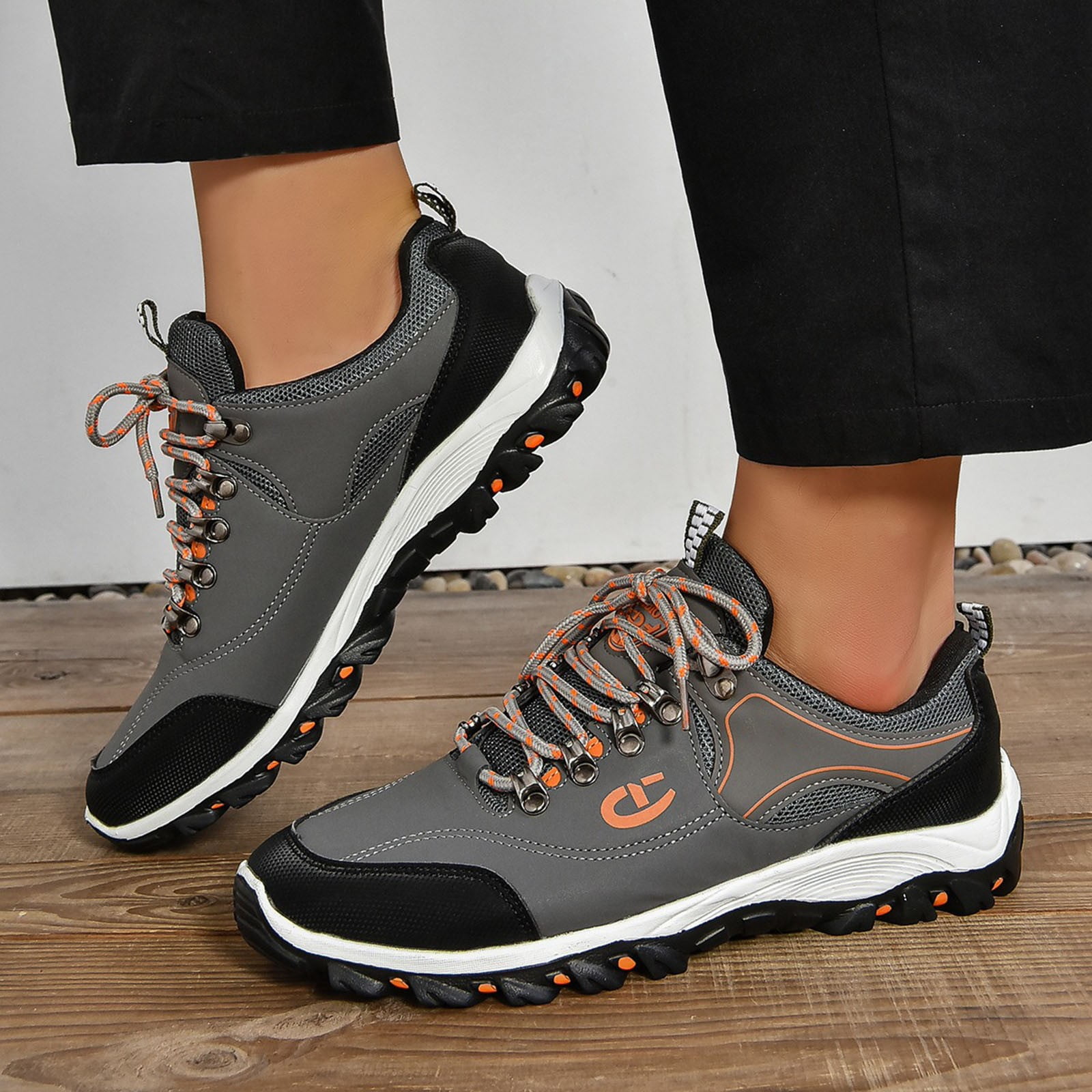 Oyedens Mens Hiking Shoes Waterproof Non Slip Climbing Shoes Athletic Fitness Gym Running Cycling Shoes
