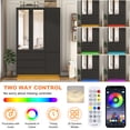 thumbnail image 6 of 75" Tall 3 Doors Armoire Wardrobe Closet with  3 Drawers and Mirror, Large Wardrobe Closet for Bedroom with LED Lights, Wooden Armoire Storage Cabinet with Hanging Rod, Adjustable shelves (Black), 6 of 11