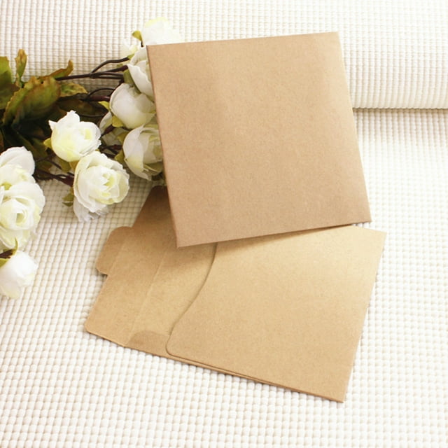 Phenofice 25Pcs Kraft Cd Bags Light Brown Household Storage Bags for Portable Cd Covers