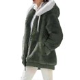 thumbnail image 2 of Fluffy Teddy Fleece Hooded Zipper Jacket For Women, 2 of 5