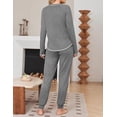 thumbnail image 3 of Ekouaer 2 Pack Womens Pajama Set Soft Pjs Long Sleeve Top With Jogger Pants Lounge Sets Sleepwear Loungewear with Pockets, 3 of 5
