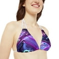 thumbnail image 6 of 'Electric Flower' Strappy Bikini Set (AOP), 6 of 9