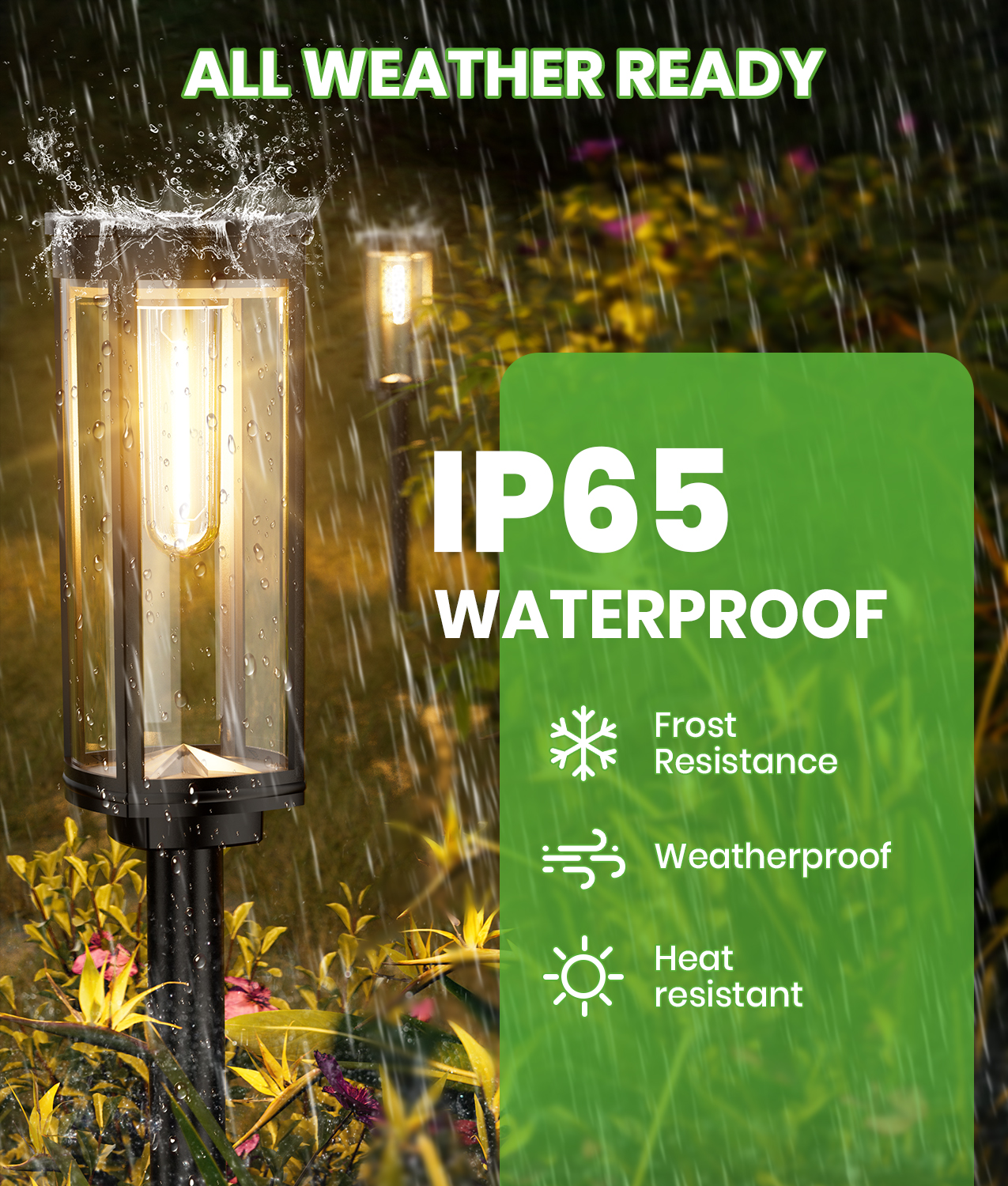 Bitpott Solar Pathway Lights, 8 Pack LED Warm White Outdoor photo 3