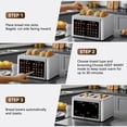 thumbnail image 6 of Mecity 4 Slice Smart Touchscreen Toaster with Auto Lift, Stainless Steel Wide Slot Bagel Toaster, 8 Bread Presets & 8 Shade Settings, 30-Minute Keep Warm Function, Memory Function, 6 of 10