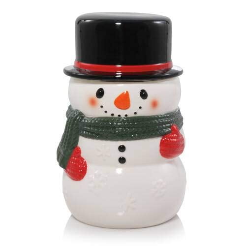 Yankee Candle Large Holiday Snowman Family Collection Snowman Cookie Jar/Jar Candle Holder