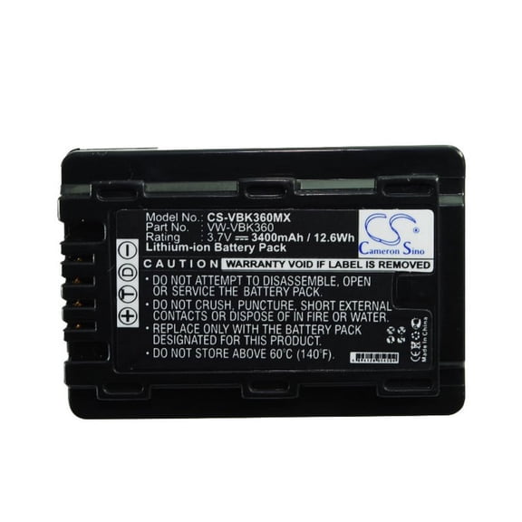 3400mAh VW-VBK360 Battery for Panasonic SDR-T50K SDR-T50 HDC-HS60K HC-V100 SDR-S50 SDR-H85S HC-V700M HC-V10