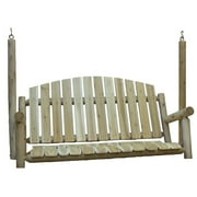 Lakeland Mills 5 Foot Country Cedar Log Outdoor Porch Swing Furniture, Natural