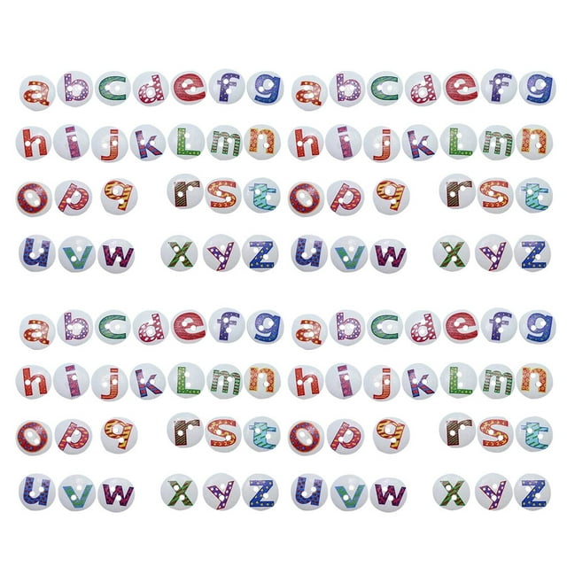 Miangastore 100Pcs Printed Wooden Buttons English Letters Buckles Two-hole Round Buttons Clothes Accessories