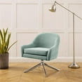 thumbnail image 2 of Linon London Capri Upholstered Steel Leg Swivel Accent Chair in Seafoam Green, 2 of 11