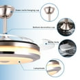 thumbnail image 5 of RJFKSNC 42" Smart Retractable Ceiling Fan with Light and Remote, Dimmable LED Fandelier, 6-Speed Reversible DC Motor, Brushed Nickel, 5 of 6